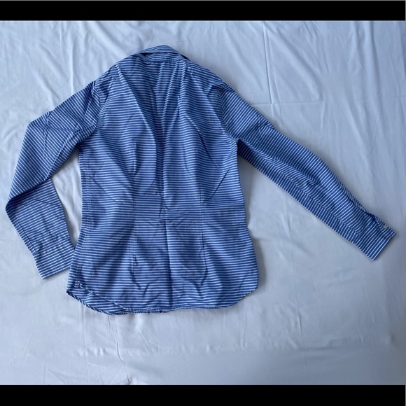 Chaps Petite Striped Button Down Blouse - Picture 3 of 4